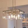 Urban Ambiance Luxury Modern Farmhouse Square Chandelier,  13-3/4"H x 22-3/4"W SQ,  Brushed Nickel Finish, UHP2445 - 3 of 4