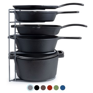 Cuisinel Heavy Duty Pan Organizer - 5-Tier Rack for Cast Iron Skillets, Dutch Oven, Griddles - Steel Construction, No Assembly, Space-Saving - Grey. - 1 of 4