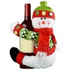 Aoibox Christmas Tree Topper Snowman 1 Piece Hugger Red White Green 13 x 10.5 in Fun Holiday Decor Curtain Tie Wine Bottle Holder - 4 of 4