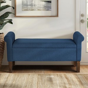 TiramisuBest Vintage Semi-Circle End of Bed Bench, Upholstered Bedroom Entryway Bench with Tufted Velvet-Touch Fabric & Rubberwood Legs, Gray - 1 of 4