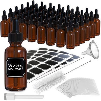 Nevlers 1 Oz Leakproof Amber Glass Dropper Bottles