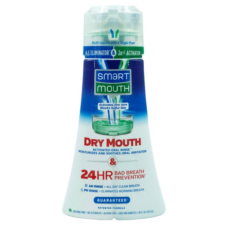 SmartMouth Dry Mouth Mouthwash Re-hydrating Oral Rinse for Dry Mouth and Bad Breath - Mint Flavor - 16 fl oz, 1 of 6
