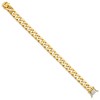 Black Bow Jewelry Men's 10mm 14K Yellow Gold Solid Flat Curb Chain Bracelet, 8 Inch - 2 of 3