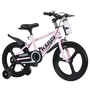 KWPZQEB Kids Bike for Ages 3-9 Years Old Boys Girls, 18 Inch High Carbon Steel Frame Kid's Bikes with Training Wheels, Multiple Colors - 1 of 4