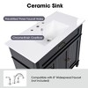 Mshliw 36" Bathroom Vanity with Ceramic Sink, Black Cabinet with Drawers, Solid Wood Frame & MDF Board, Freestanding Design - 2 of 4