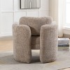 Zen 21" W Modern Barrel Accent Chair Armchair,Curved Streamlined Silhouette Woven Velvet fabric Armchair,Upholstered Barrel Chairs-Maison Boucle - 3 of 4