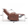 Homy Casa Recliner Chair with Cup Holders and Side Pockets for Living Room or Home Theater, Brown - 4 of 4