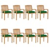 vidaXL 8X Solid Teak Wood Stacking Patio Chairs with Cushions - Indoor/Outdoor Garden Seat - Weather-Resistant, Easy to Clean - 2 of 4