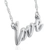 Pompeii3 14K White Gold Love Script Pendant Necklace With 18" 14K White Gold Chain - 2 of 3