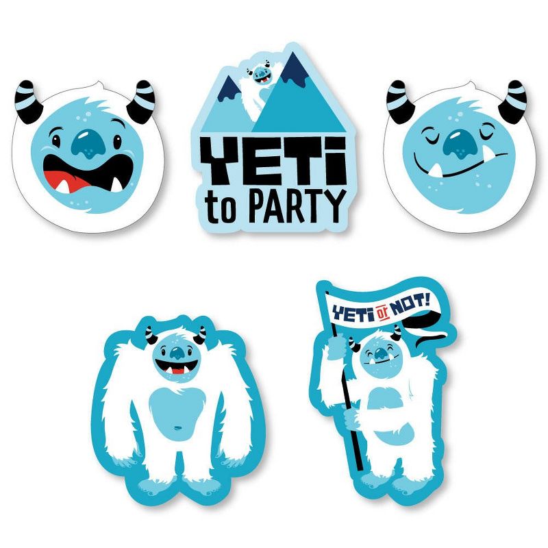 Big Dot of Happiness Yeti to Party - DIY Shaped Abominable Snowman Party or Birthday Party Cut-Outs - 24 Count, 1 of 8