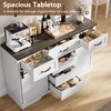 Farmhouse Buffet Cabinet, 47.2” Sideboard Cabinet w/6 Drawer, Rustic Storage Cabinets w/Sliding Barn Door, Coffee Bar - 4 of 4