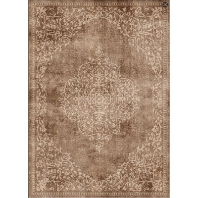 Vintage Floral Pattern Area Rug Machine Washable, for Living Room, Non Slip Rugs for Bedroom, Carpet for Office Dining Room