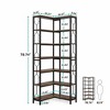 Lirago,23.62"L*23.62"W*78.74"H, 7-Tier Industrial Corner Bookshelf - Hexagonal Metal Frame Etagere with Side Rails - 4 of 4