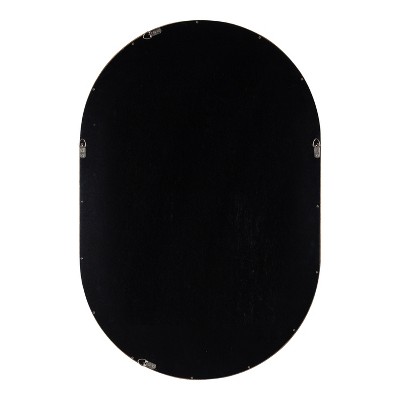 Walnut Brown Capsule Wall Mirror with Poplar Wood Frame, 24x36