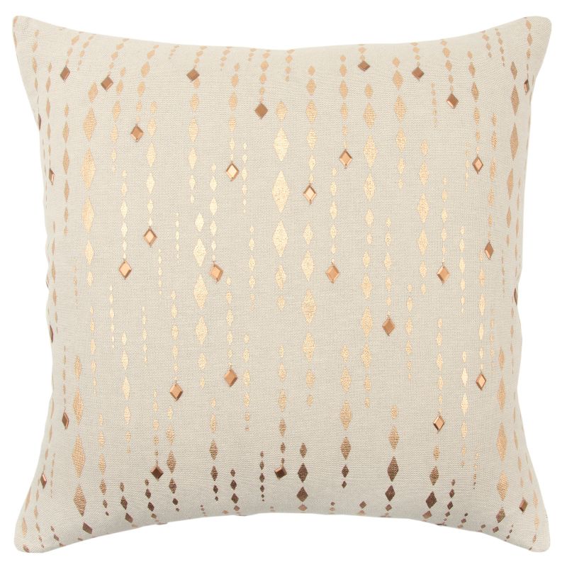 20&#34;x20&#34; Oversize Striped Diamond Square Throw Pillow Gold - Rizzy Home, 1 of 5