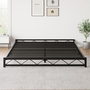 6 Inch TWIN/FULL/QUEEN/KING Metal Platform Bed Frame, Wavy Pattern Steel Frame with Slat Support, No Box Spring Needed, Easy Assembly - 1 of 4