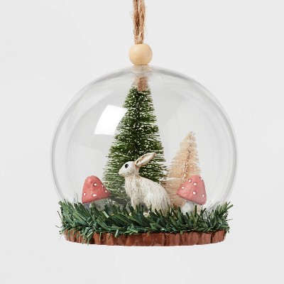 Rabbit with Mushrooms and Bottle Brush Trees Cloche Christmas Tree Ornament - Wondershop™, 1 of 4