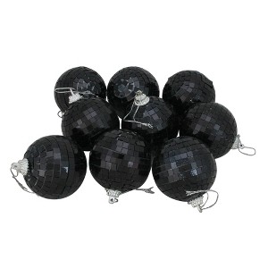 Northlight Mirrored Disco Christmas Ball Ornaments - 2.5" (60mm) - Jet Black - 9ct - 1 of 1