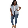 Agnes Orinda Women's Plus Size Button-Down Flat Lepel Denim Sleeveless Raw Hem Vests - 3 of 4