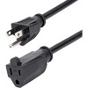 StarTech.com 20ft (6m) Power Extension Cord, NEMA5-15R to NEMA5-15P Black Extension Cord, 13A 125V, 16AWG, Computer Power Extension Cable - 2 of 2