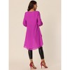 Seta T Women's Lantern Long Sleeve Round Neck High Low Irregular Hem Casual Blouse - 4 of 4