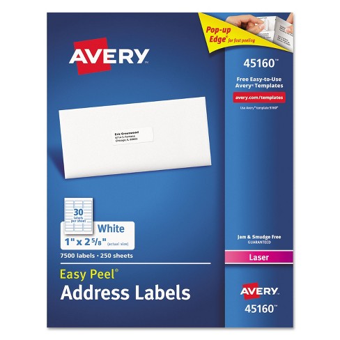 Great for FBA Labels 1 x 2-5/8 95915 Avery Address Labels with Sure Feed for Laser Printers 15,000 Labels