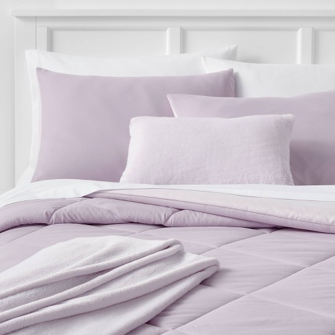 Soft Purple Grid Bedding Set – Roomeme