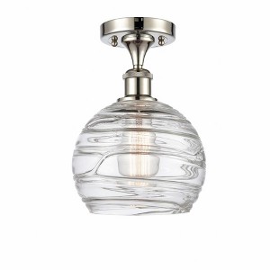Athens Deco Swirl - 1 Light Semi-Flush Mount In Industrial Style-13 Inches Tall and 8 Inches Wide - 1 of 1