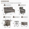 Buenhomino 7 Pieces Patio Furniture Sets with Fire Pit Table, Wicker High Back Outdoor Swivel Rocking Chairs Set with 3-Seat Couch, Ottomans and Table - 4 of 4