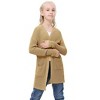 Girl's Open Front Cardigan Long Sleeve Knit Sweaters Kids Lightweight Cute Casual Loose Outerwear Coats with Pockets - 3 of 4