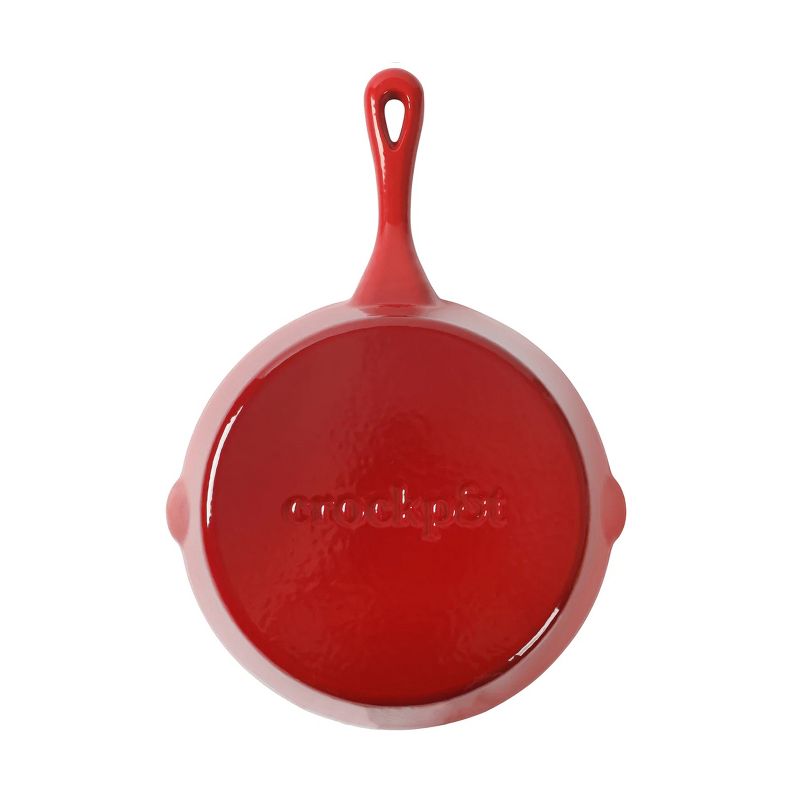 Crock-Pot Artisan 8 Inch Enameled Cast Iron Round Skillet in Gradient Red, 3 of 7