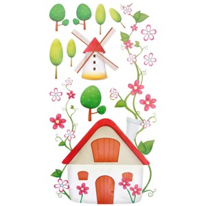 Slickblue Windmill Wall Art Decals – Peel and Stick Vinyl Stickers for Stylish Home Décor in Any Room - 1 of 3