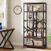 Tribesigns 5-Tier Industrial Etagere Bookcase, 70.86"Tall Bookshelves with 6 Open Storage Shelf, for Living Room Home Office, Rustic Brown - 3 of 4