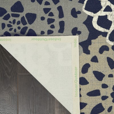 Rare Jewels Medallion Black Synthetic 7'9" x 10'10" Indoor/Outdoor Rug