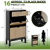 Shoe Cabinet Storage for Entryway, Freestanding Shoe Organizer with 2 Flip Fluted Doors and 1 Drawer - 2 of 4
