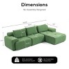 Convertible L-Shaped Sectional Sofa Bed,Corduroy Modular Couch with Memory Foam,No Assembly Required for Living Room or Apartment-Baofuwish - 4 of 4