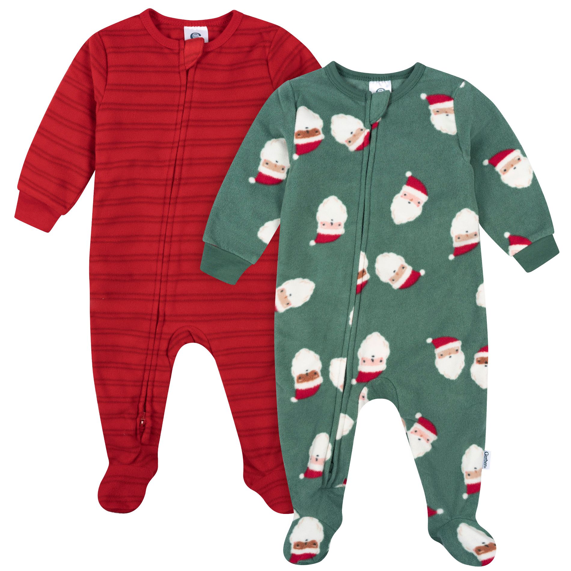 Gerber Baby and Toddler Neutral 2-Pack Footed Fleece Pajamas