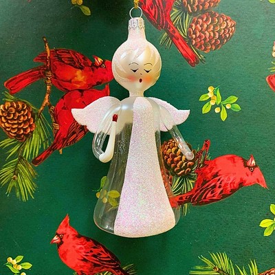 Italian Ornaments 5.5 Inch Winter Grace With Candle Angel Italian Ornament Tree Ornaments