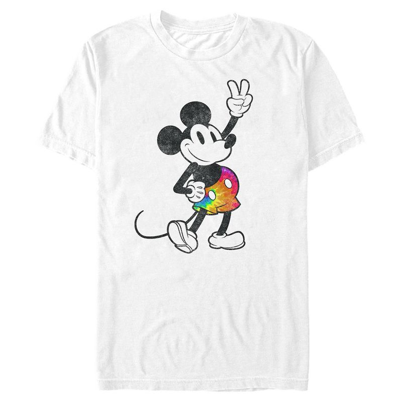 Men's Mickey & Friends Mickey Tie Dye Pants Portrait T-Shirt, 1 of 5