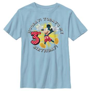 Boy's Mickey & Friends Hooray It's My 3rd Birthday T-Shirt