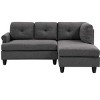 TiramisuBest 2-Piece Upholstered Sectional Sofa, Right-Hand Facing L-Shaped Couch with Tufted Back, Solid Wood Frame, Gray Fabric for Living Room - 2 of 4