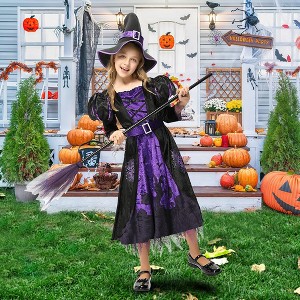 Garvee Dead Tree Witch Dress--Halloween Party Fancy Dress Up Deluxe Set with Hat Skirt for Girls - 1 of 4