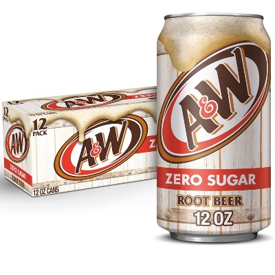 A&w Root Beer Zero Sugar Soda - 12pk/12 Fl Oz Cans : Target