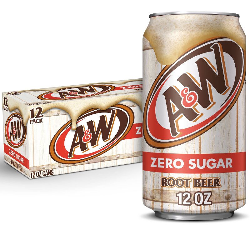 A&#38;W Root Beer Zero Sugar Soda - 12pk/12 fl oz Cans, 1 of 13