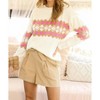 Women's Checkerboard Pattern Sweater - Vine & Love - 4 of 4