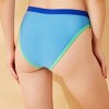 Women's Contrast Color Mid-Rise High Leg Cheeky Bikini Bottom - Wild Fable™ Blue/Green - 2 of 4