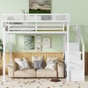 TIRAMISUBEST Full/Queen Size Loft Bed with Stairs, Metal Full Loft Bedframe with Storage Shelves, High Loft Bed with Wardrobe for Kids Teens - 2 of 4