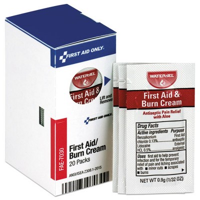 First Aid Only Refill for SmartCompliance General Business Cabinet, Burn Cream, 0.9g Packets, 20/Box