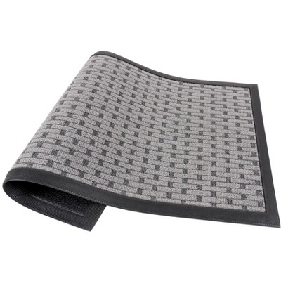 Gray Polypropylene Tufted Chain Outdoor Mat with PVC Backing - 17" x 30"