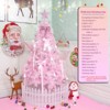 Maggift Artificial Plant 5FT Christmas Tree Pink Including 195 Pendant Tree Skirts and Guardrails Quick Shape Flock Decor, Pink, 25.98"*25.98"*59.06" - 2 of 4